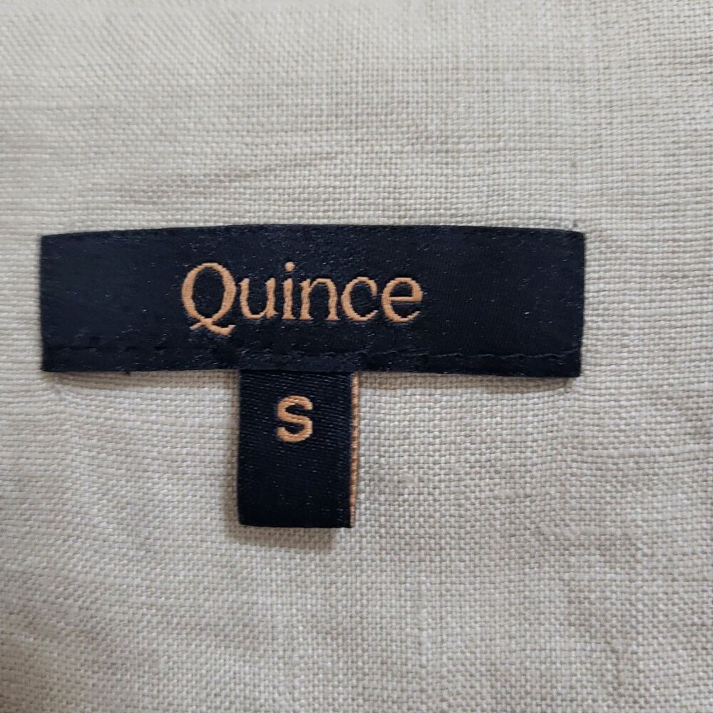 QUINCE 100% European Linen Top Womens S Driftwood Tan Short Sleeve Flax Resort - Picture 2 of 7